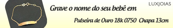 Grave o nome do seu bebê em Pulseira de Ouro 18k 0750